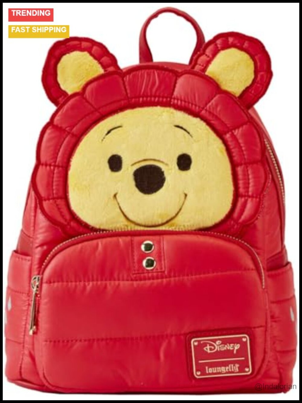 Loungefly Winnie the Pooh Puffer Jacket Mini Backpack Vegan Leather